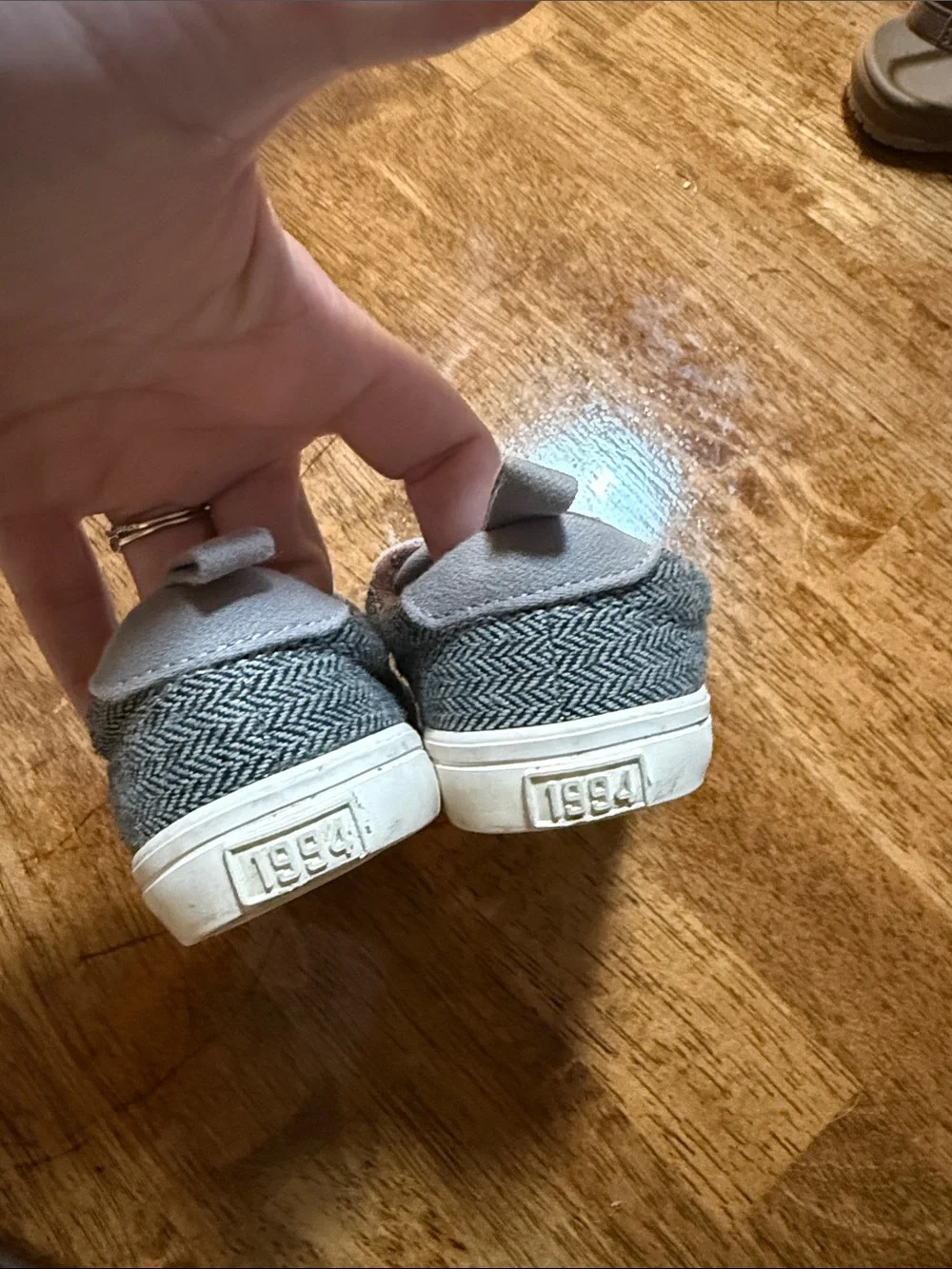 Kids Gray Velcro Sneakers